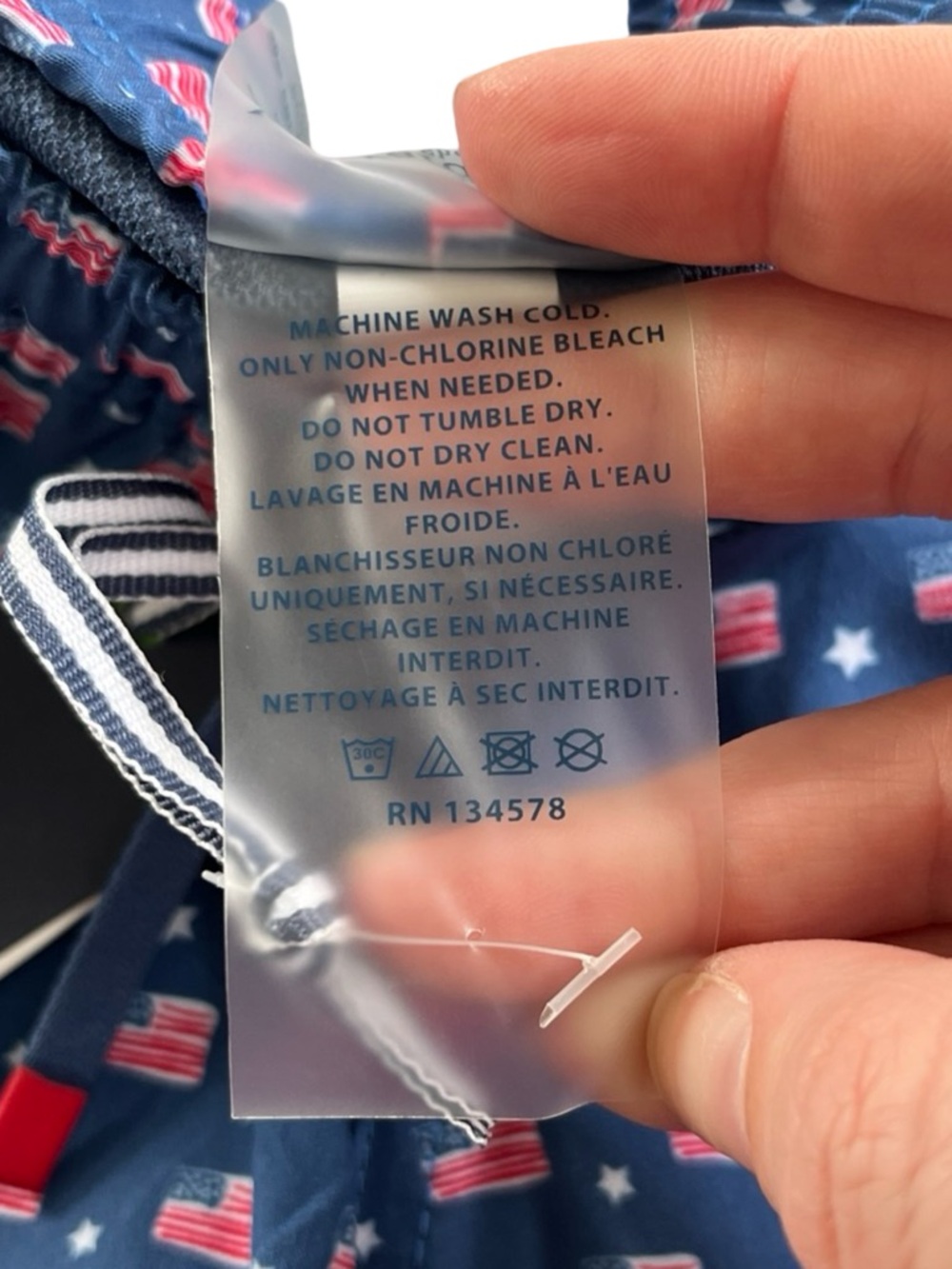 Vineyard Vines Boys Chappy Swim Trunks American Flag July 4th Beach Size Small - Picture 5 of 7